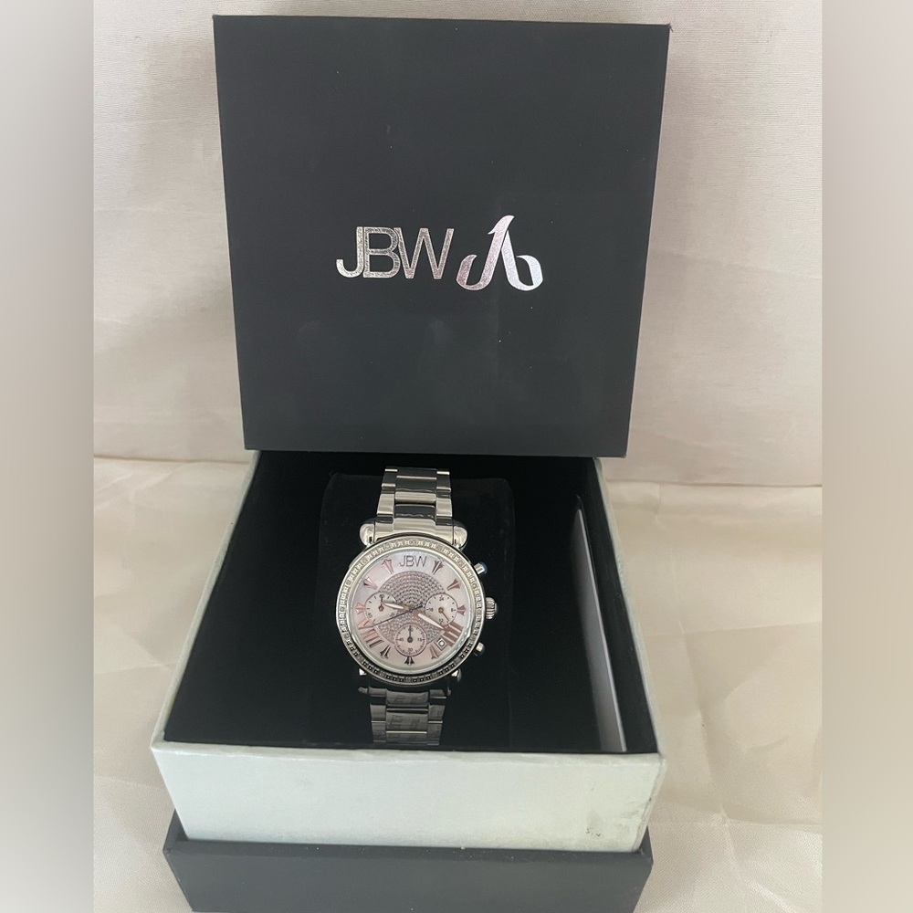 JBW -Luxury Women's Victory Diamonds and Mother of Pearl Chronograph Watch